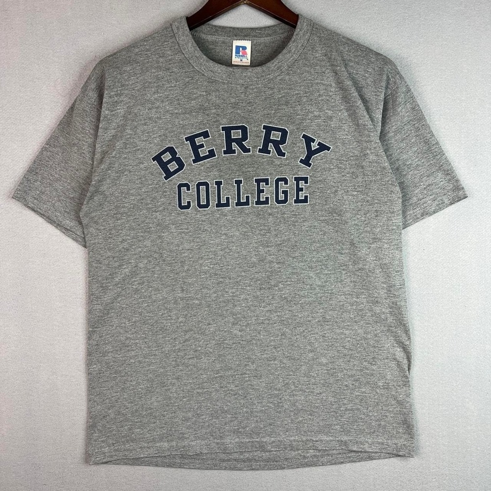 Vintage Berry College Grey Russell Athletic Tee Shirt M